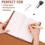 Brown faux leather journal with "Funny Things My Students Said" engraved on the cover, closed with an elastic band.