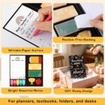 Foldable BESARME Teacher Sticky Notes Set with colorful memo pads and two pens, displayed open on a desk.