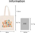Kimoli Teacher Appreciation Canvas Tote Bag with a design suitable for educators, shown in a natural setting.