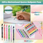A colorful assortment of 40 LUAVIARU motivational pens, each with a stylus tip, displayed with individual bags.