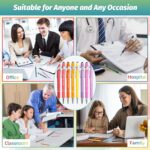 A colorful assortment of 40 LUAVIARU motivational pens, each with a stylus tip, displayed with individual bags.