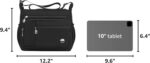 A large black nylon MINTEGRA satchel handbag with a top handle and an adjustable shoulder strap, showcasing its spacious and