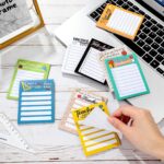 A set of 12 colorful Pajean teacher notepads with various appreciation-themed designs, each 3x4 inches and lined.