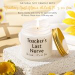 A UAREHIBY 9-piece floral teacher appreciation gift set with a 16oz glass cup, candle, and tote bag displayed in a gift box.