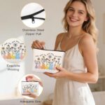 A UAREHIBY 9-piece floral teacher appreciation gift set with a 16oz glass cup, candle, and tote bag displayed in a gift box.