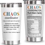 YXOTJHS Chaos Coordinator 20 oz stainless steel tumbler with lid, ideal for hot or cold beverages.